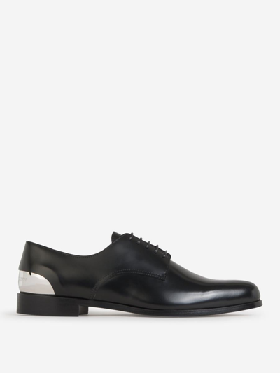 Alexander Mcqueen Patent Leather Derby Shoes In Negre