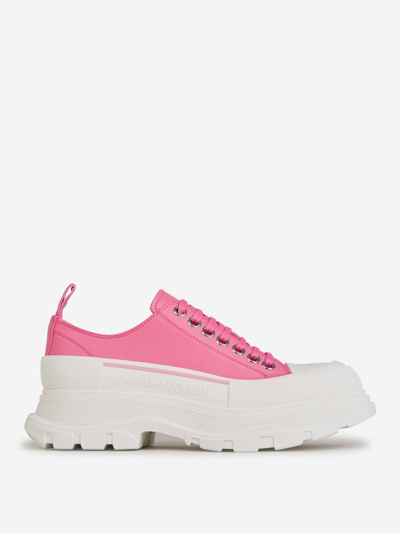 Alexander Mcqueen Smooth Leather Sneakers In Rosa