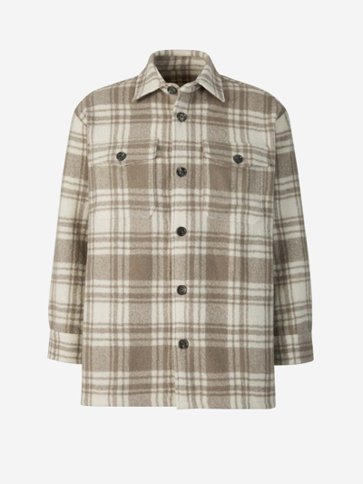 AMI ALEXANDRE MATTIUSSI AMI PARIS CHECKED WOOL OVERSHIRT