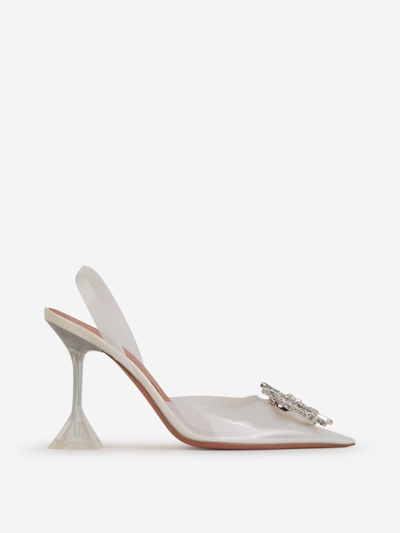 Amina Muaddi Begum Slingback Shoes In Blanc