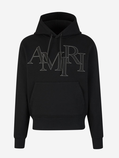 Amiri Cotton Hood Sweatshirt In Negre