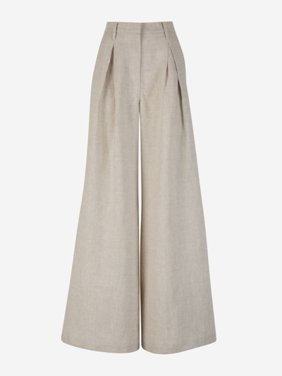 Andres Otalora Linen Formal Trousers In Gris Clar