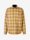 Balenciaga Reversible Checked Cotton-flannel Shirt In Groc