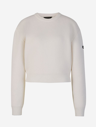 Balenciaga Logo Patch Knitted Jumper In White