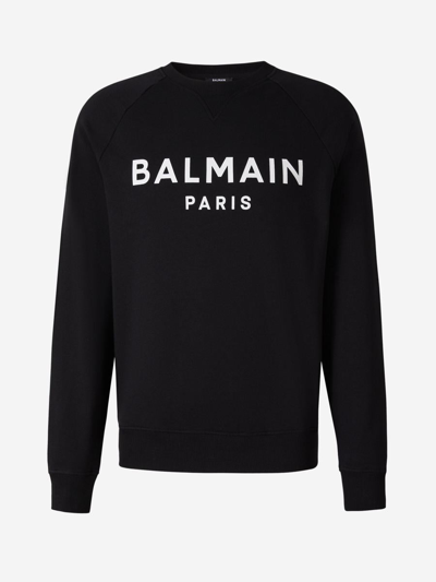 Balmain Printed Logo Sweatshirt In Black