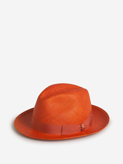 Borsalino Panama Miglia Hat In Orange