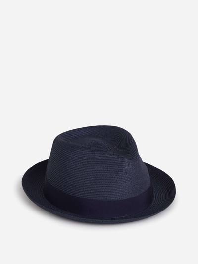 Borsalino Jules Hemp Hat In Navy Blue