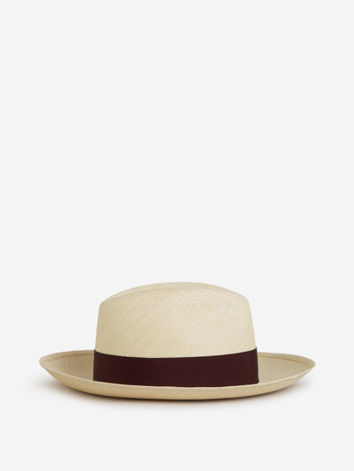 Borsalino Straw Panama Hat In Bordeus