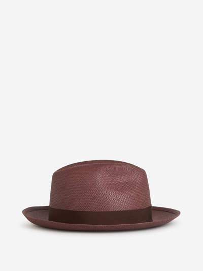 Borsalino Straw Panama Hat In Marró