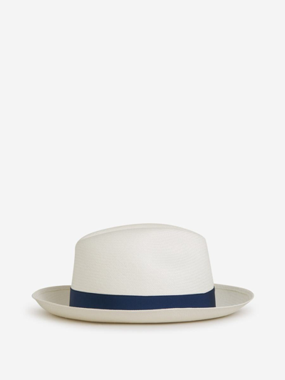 Borsalino Straw Panama Hat In Blau Marí