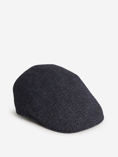 Borsalino Wool Knit Beret In Blau Nit