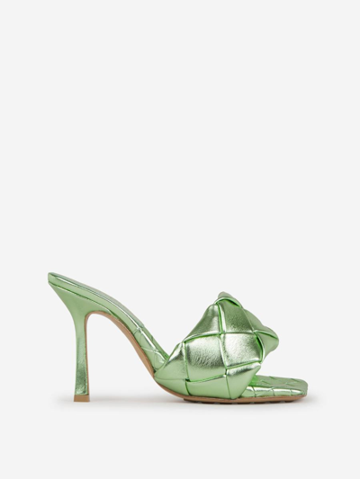 Bottega Veneta Nappa Leather Sandals With Squared Toe And Braided Design In Pastel