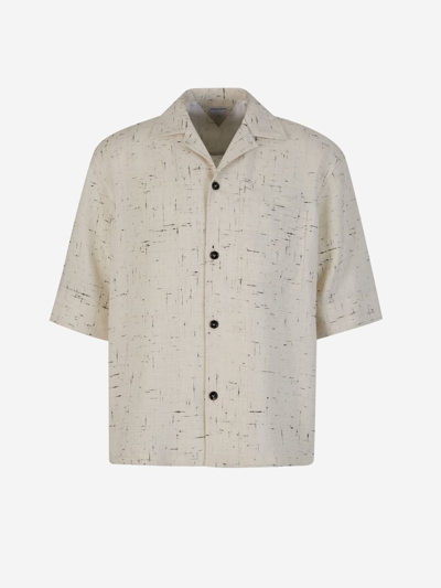 Bottega Veneta Pocket Textured Shirt In Crema
