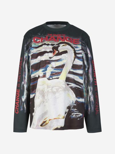 Burberry Winds Of Change Crewneck Sweatshirt In Swan Print