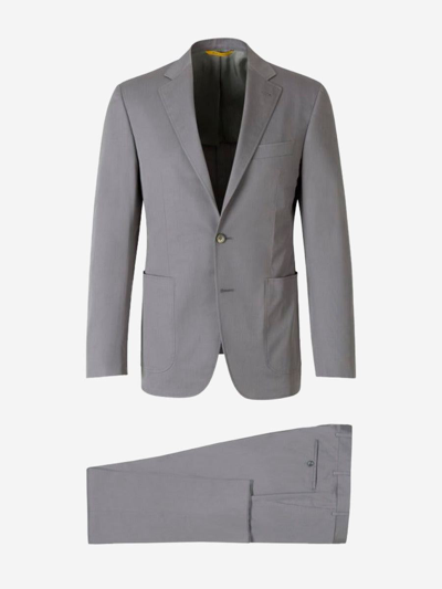 Canali Cotton Kei Suit In Gray