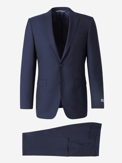 Canali Wool Milano Suit In Blazer With Two-button Straight Closure