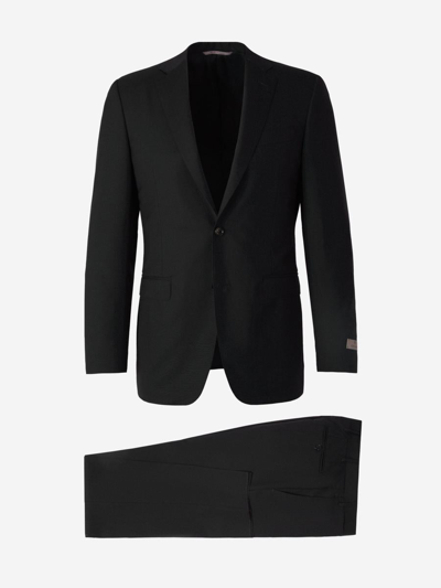 Canali Wool Milano Suit In Black