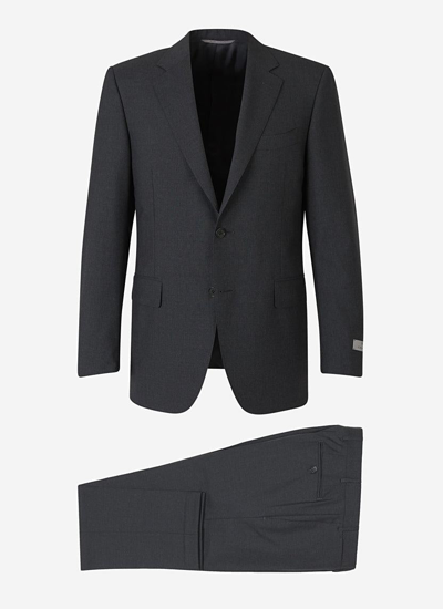 Canali Wool Milano Suit In Dark Grey