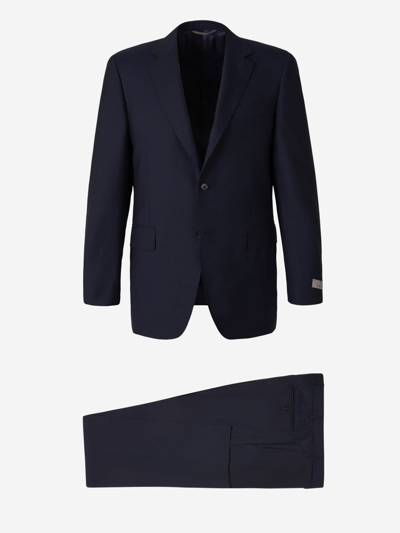 Canali Wool Suit In Midnight Blue