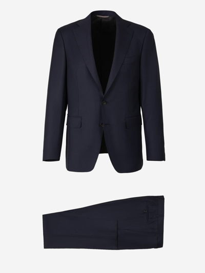 Canali Wool Suit In Navy