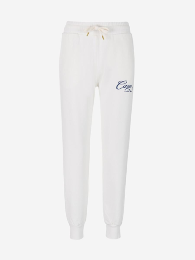 Casablanca Caza Joggers In White And Navy Blue