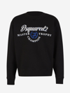 Dsquared2 Printed Cotton Crewneck Sweatshirt In Black