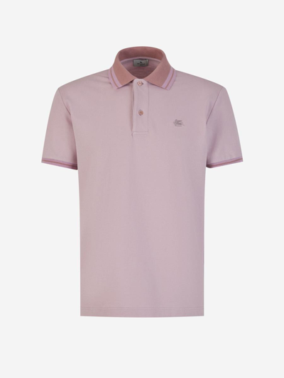 Etro Polo Roma Printed In Rosa Pal