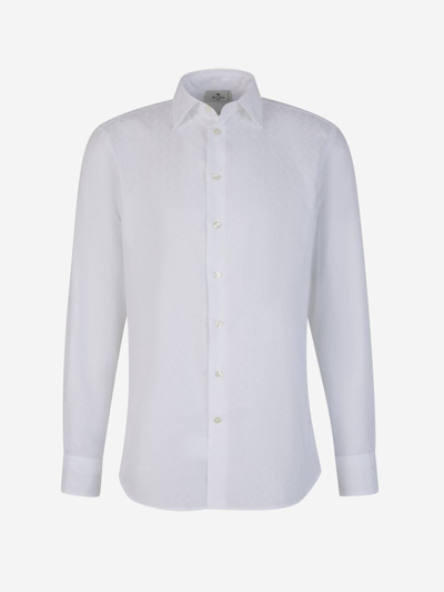 Etro Paisley Cotton Shirt In Blanc