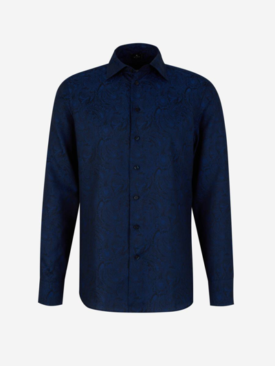 Etro Paisley Print Motif Shirt In Blue