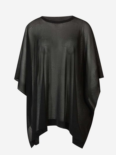 Fabiana Filippi Semitransparent Poncho In Negre