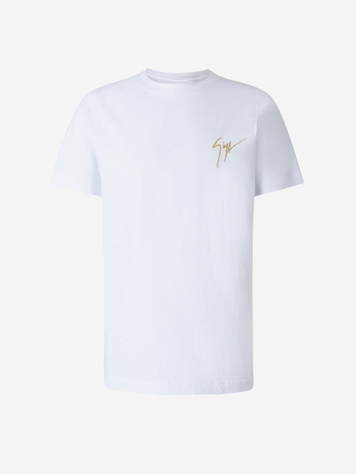 Giuseppe Zanotti Man T-shirt White Size Xl Cotton In Blanc