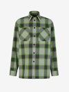 Givenchy Long-sleeved Plaid Shirt In Verd