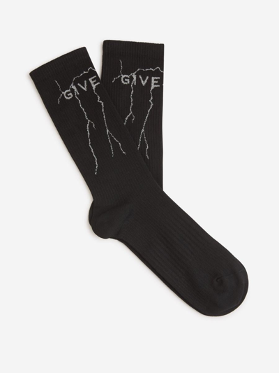 Givenchy Knit Logo Socks In Black