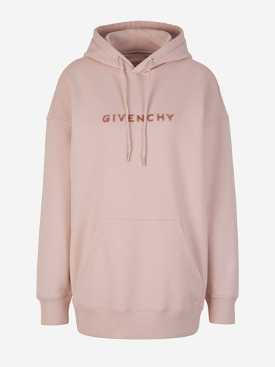 Givenchy Logo Hood Sweatshirt In Rosa Pal