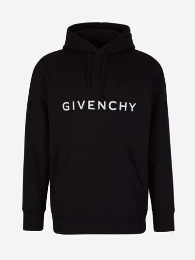 Givenchy Logo Hood Sweatshirt In Black