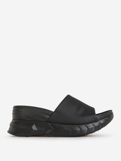 Givenchy Marshmallow Leather Sandals In Negre