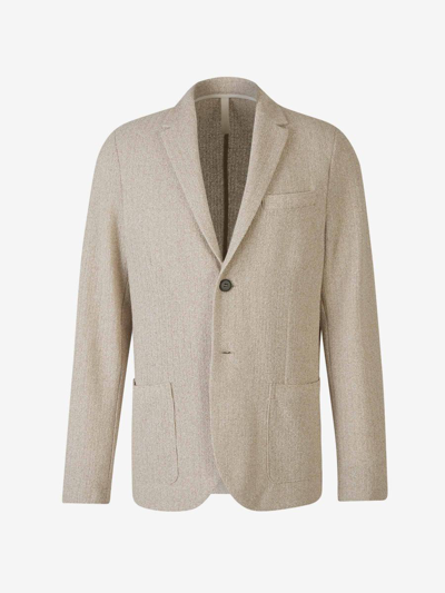 Harris Wharf London Cotton Textured Blazer In Taupe