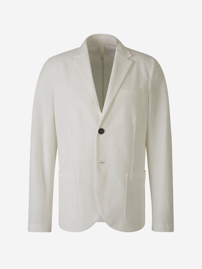 Harris Wharf London Textured Cotton Blazer In Blanc