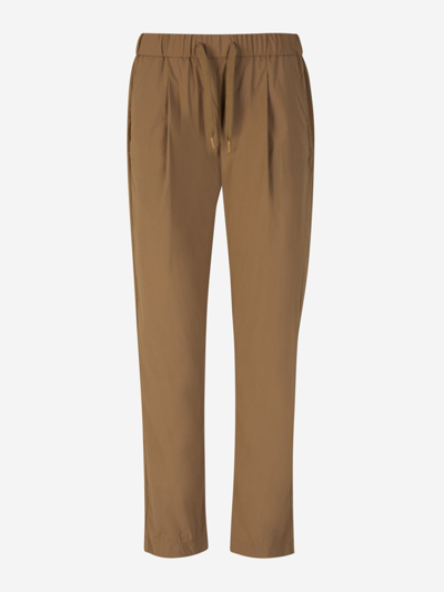 Herno Straight Trousers In Technical Fabric In Taupe