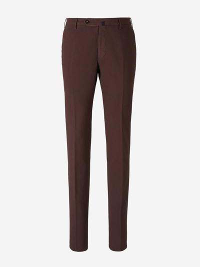 Incotex Cotton Chino Trousers In Brown