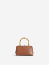 Jil Sander Goji Square Bamboo Mini Bag In Caramel