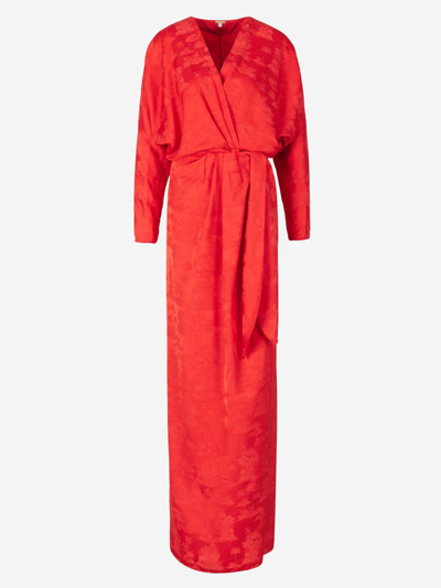 Johanna Ortiz . Barnacle Maxi Wrap Dress In Red