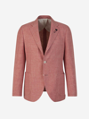 Lardini Linen And Wool Blazer In Cirera