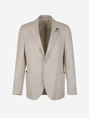 Lardini Linen And Viscose Blazer In Crema