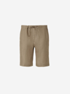 Loro Piana Linen Canvas Bermuda Shorts In Brown