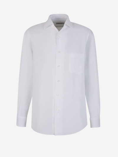 Loro Piana Striped Buttoned Shirt In Blanc