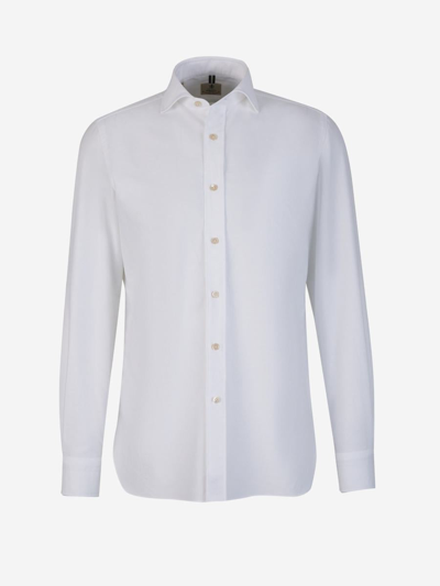 Luigi Borrelli Cotton Oxford Shirt In Blanc