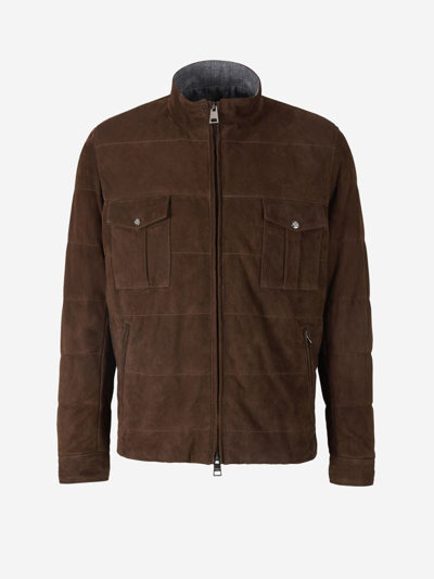 Luigi Borrelli Leather Pockets Jacket In Brown