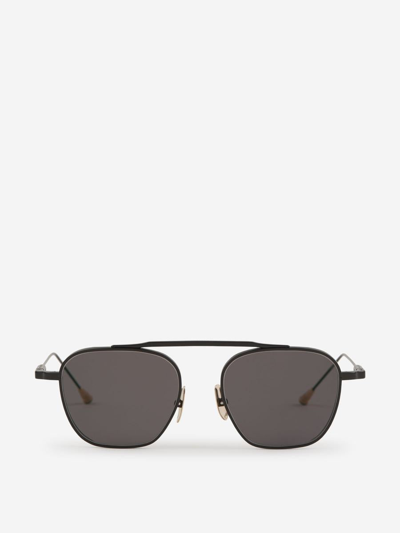 Lunetterie Générale Volcano Sunglasses In Matte Black And Dark Gray Lenses