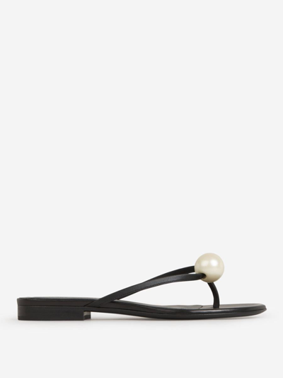 Magda Butrym Pearl Leather Sandals In Negre